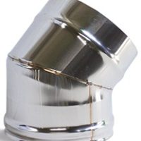 CURVA 45o C/ABRACADEIRA INOX 150MM