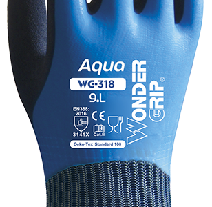 LUVA LATEX        HWG318-AQUA/9