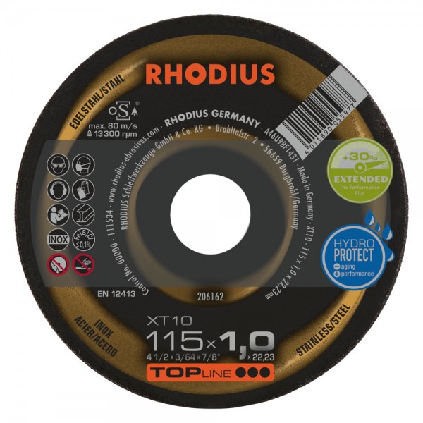 206162DISC.C/INOX 115×1,0x22 XT10