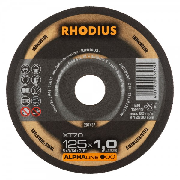 207437DISC.C/INOX 125×1,0x22 XT70