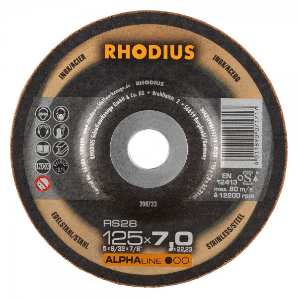208733DISC.R/INOX 125×7,0x22 RS28