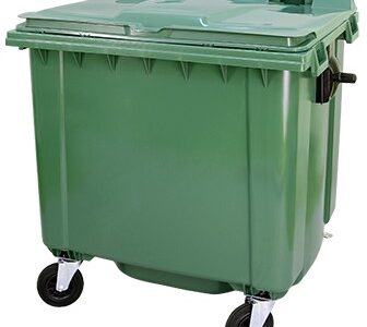 CONTENTOR LIXO VERDE 1000LT DIN $